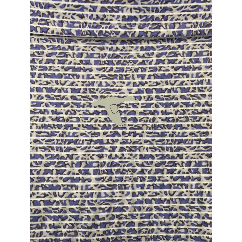 GenTeal Mens XXL Blue White Micro Print Cooling Performance Golf Polo Shirt NEW - Picture 3 of 5